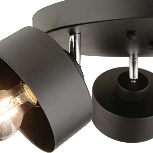 Apliqa Meriç 3'lü Siyah Plafonyer Modern Retro Genç Odası Mutfak Salon Avize