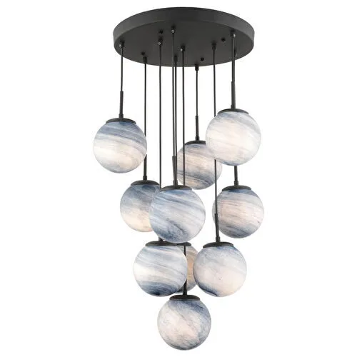 Apliqa Efser 10lu Yuvarlak Avi̇ze Modern Oturma Odası Salon Sarkıt Avize