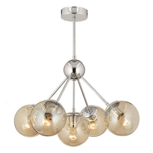 Apliqa Meyo 5li Krom Bal Camlı Modern Genç Odası Yatak Odası Salon Avize Apliqa Meyo 5li Krom Bal Camlı Modern Genç Odası Yatak Odası Salon Avize