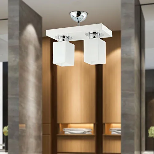 Apliqa Kare 2li Modern Plafonyer Genç Odası Mutfakyatak Odası Avize