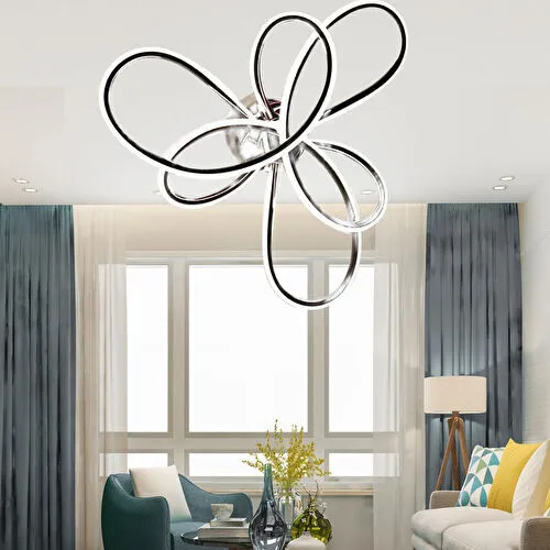 Apliqa Aybel Krom 48 Watt Plafonyer Modern Koridor Salon Led Avize