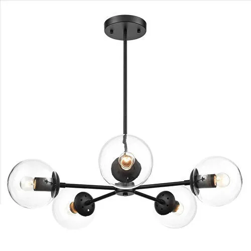 Apliqa Venon 5 Li Siyah Modern Genç Odası Mutfak Retro Salon Avize