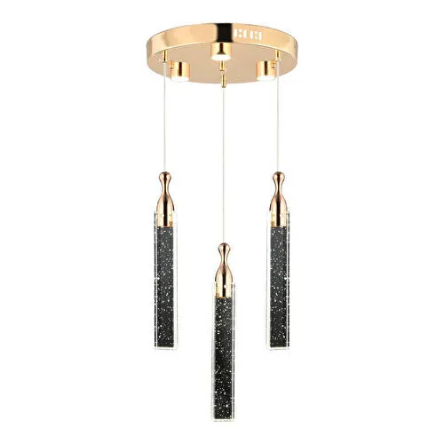 Apliqa Klaus 3'lü Yuvarlak 3 Renkli 48 Watt Gold Kristal Ledli Modern Oturma Odası Salon Sarkıt Avize