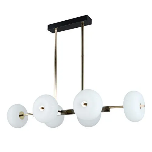 Apliqa Sanya Sıralı 60 Watt Siyah Gold Modern Oturma Odası, Yemek Masası Üstü, Salon Avize