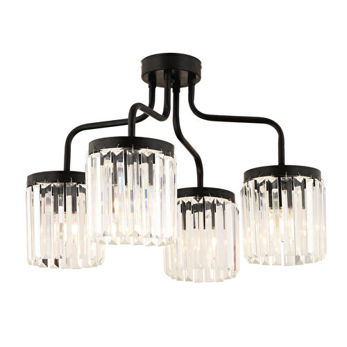 Apliqa Ayan 4lü Siyah Kristalli Taşlı Modern Tasarım Kristal Salon Avize Apliqa Ayan 4lü Siyah Kristalli Taşlı Modern Tasarım Kristal Salon Avize