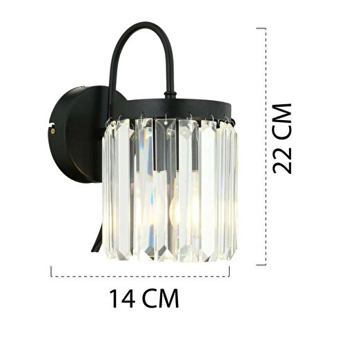 Apliqa Kanvas 3 Parça Kristalli Taşlı Modern Tasarım Kristal Salon Avize-aplik Seti