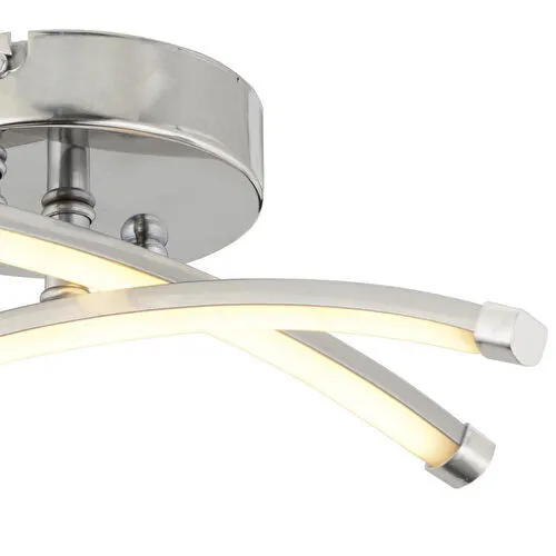 Apliqa Dosse 2li Krom 15 Watt Plafonyer 3 Renkli Ledli Modern Mutfak Banyo Led Salon Sarkıt Avize