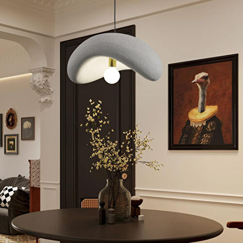 Apliqa Voliny Büyük Gri Beton Modern Sarkıt Oturma Odası Salon Sarkıt Avize