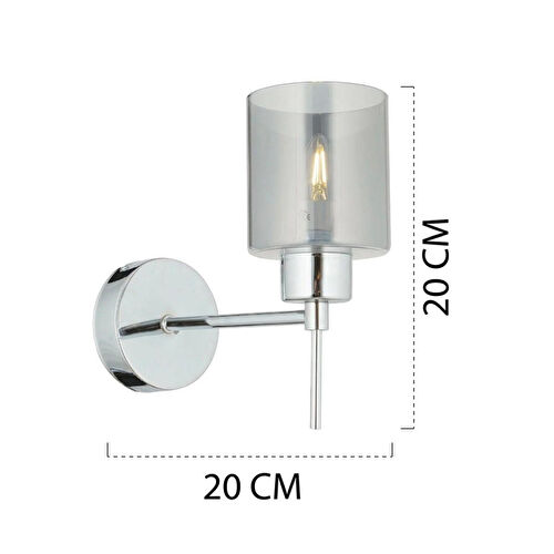 Apliqa Cemre 6'lı Krom Modern Tasarım Yatak Odası Salon Avize-aplik Seti 3 Parça Avize-aplik Seti Seti