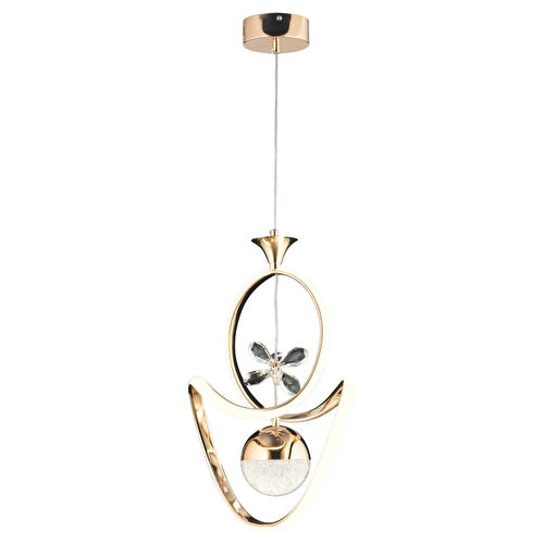 Apliqa Conroy Gold 3 Renkli 48 Watt Kristal Ledli Modern Oturma Odası Salon Sarkıt Avize