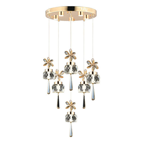 Apliqa Amaris 6'lı Yuvarlak Gold Kelebek Led Avize Kristal Ledli Modern Oturma Odası Büyük Salon Sarkıt Avize Apliqa Amaris 6'lı Yuvarlak Gold Kelebek Led Avize Kristal Ledli Modern Oturma Odası Büyük Salon Sarkıt Avize