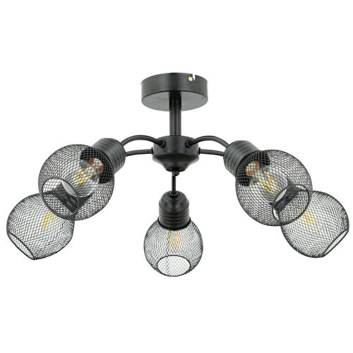 Apliqa Elva 5 Li Siyah Modern Genç Odası Mutfak Oturma Odası Retro Salon Avize