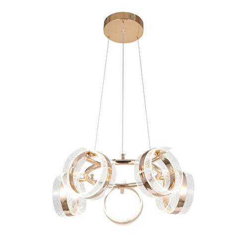 Apliqa Linea 5'li Gold Yuvarlak Salon Sarkıt Led Avize Apliqa Linea 5'li Gold Yuvarlak Salon Sarkıt Led Avize