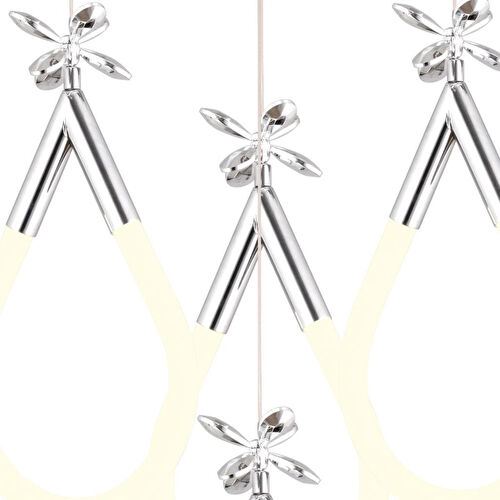 Apliqa Vojens 4'lü Yuvarlak Krom Ledli 53 Watt Kelebek Detaylı Modern Koridor, Yatak Odası Salon Sarkıt Led Avize