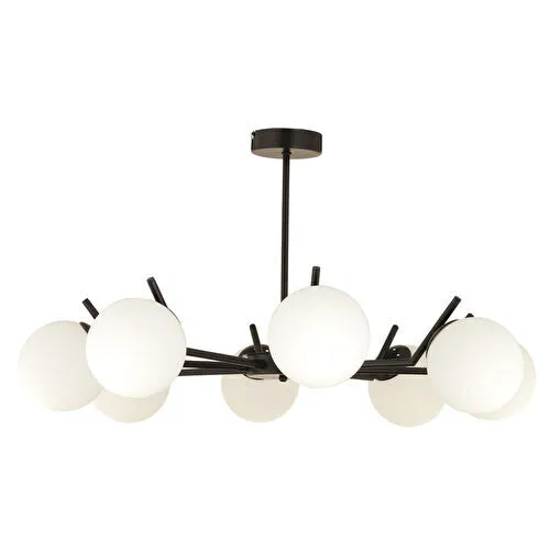 Apliqa Sara 8li Siyah Beyaz Camlı Modern Genç Odası Yemek Masası Üstü Retro Salon Avize Apliqa Sara 8li Siyah Beyaz Camlı Modern Genç Odası Yemek Masası Üstü Retro Salon Avize