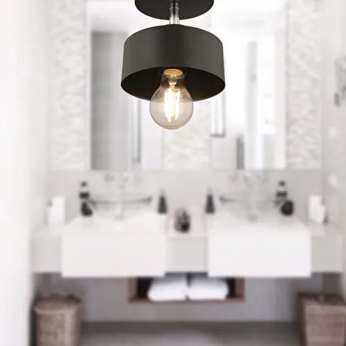 Apliqa Meriç Tekli Siyah Plafonyer Modern Retro Genç Odası Mutfak Salon Avize