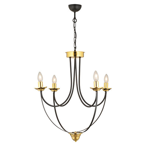 Apliqa Obito 4lü Siyah Gold Modern Sarkıt Yatak Odası Retro Salon Avize