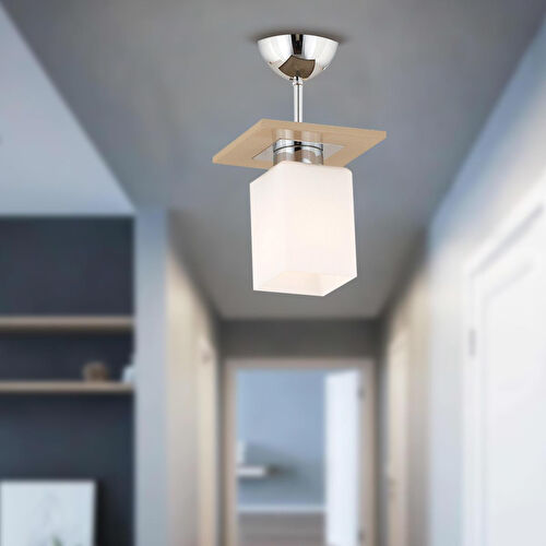 Apliqa Atlas Tekli Kahve Kare Modern Genç Odası Mutfak- Banyo Mutfak Salon Spot Avize