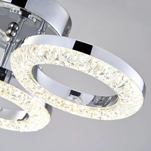 Apliqa Oylum 3'lü Krom 24 Watt Kristalli Koridor Salon Led Plafonyer Avize