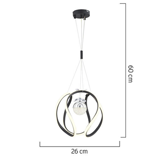 Apliqa Leroy Tekli Siyah Krom 3 Renkli 40 Watt Ledli Modern Oturma Odası, Koridor, Salon Led Avize Apliqa Leroy Tekli Siyah Krom 3 Renkli 40 Watt Ledli Modern Oturma Odası, Koridor, Salon Led Avize