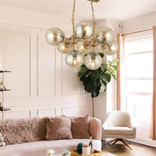 Apliqa Lamia 8li Eskitme Modern Sarkıt Mutfak Yemek Masası Üstü Salon Avize