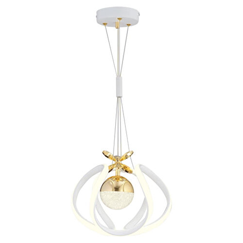 Apliqa Pelin Tekli Beyaz Gold 3 Renkli 39 Watt Ledli Modern Oturma Odası, Koridor, Salon Led Avize