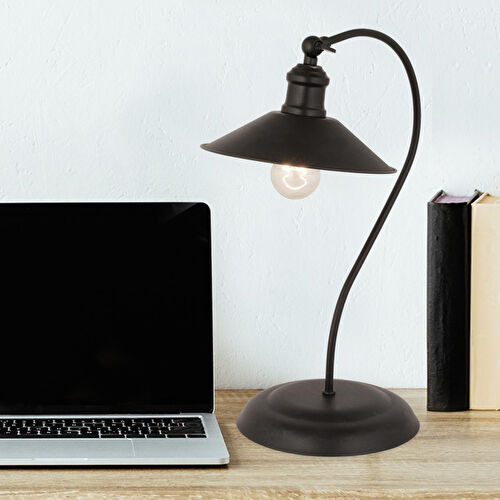 Apliqa İklim Siyah Retro Tasarım Modern Çalışma Masası Lambası