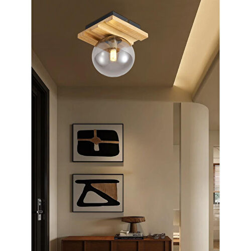 Apliqa Meggy Tekli Ahşap Plafonyer Avize