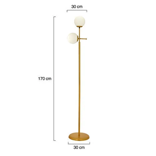 Apliqa Günay 2li Gold Beyaz Camlı Modern Dekoratif Tasarım Oturma Odası-salon Lambader Apliqa Günay 2li Gold Beyaz Camlı Modern Dekoratif Tasarım Oturma Odası-salon Lambader