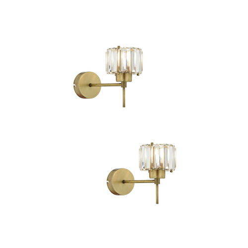 Apliqa Sadem Eskitme 2'li Aplik Seti Taşlı Yatak Odası-yatak Başı Duvar Lambası