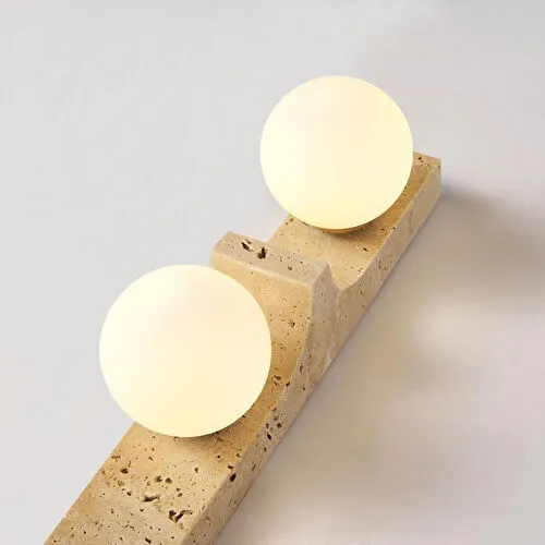 Apliqa Veluna 2'li Traverten Mermer Desenli Modern Salon Aplik