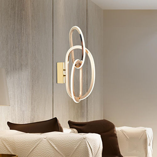 Apliqa Cara Gold Kaplamalı 66 Watt Ledli Yatak Başı , Salon Led Aplik