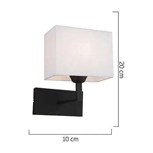 Apliqa Rylee Tekli Beyaz Şapkalı Siyah Duvar Lambası Yatak Odası-yatak Başı-banyo Için Modern Aplik