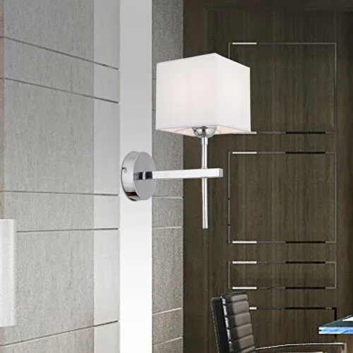 Apliqa Rory Tekli Beyaz Şapkalı Krom Duvar Lambası Yatak Odası-yatak Başı-banyo Için Modern Aplik