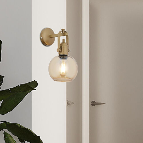 Apliqa Cherish Tekli Eskitme Bal Camlı Modern Yatak Başı, Salon Aplik