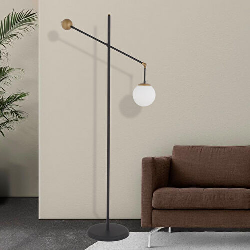 Apliqa Thunder Siyah Eskitme Metal Kafe Restoran, Salon, Oturma Odası Köşe Lambader