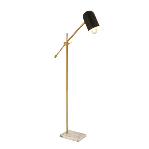 Apliqa Ahren Siyah Eskitme Retro Başlıklı Modern Dekoratif Köşe Lambader