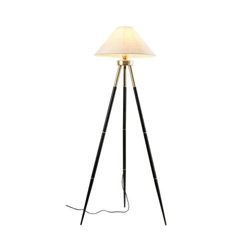 Apliqa Cosby Siyah-gold Kaplamalı Tripod Metal 3 Ayaklı Lambader