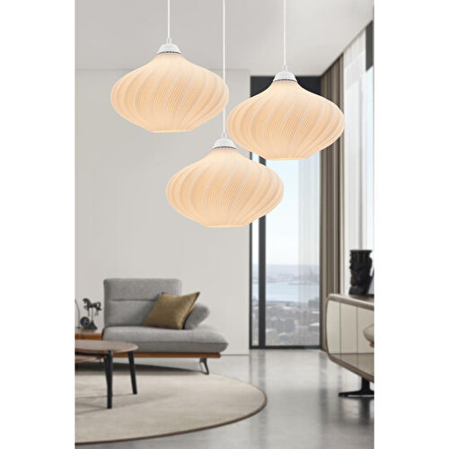 Apliqa Leonor 3'lü Beyaz Modern Pinterest Tarzı Sarkıt Avize