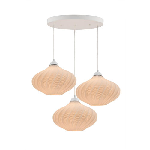 Apliqa Leonor 3'lü Beyaz Modern Pinterest Tarzı Sarkıt Avize