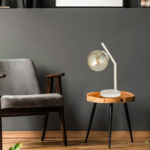 Apliqa Feris Beyaz Silme Bal Camlı Masa Lambası Salon-yatak Odası Modern Abajur