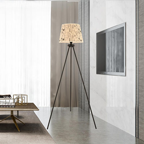 Apliqa Epona Desenli Şapkalı Siyah Modern Dekoratif Salon Lambader