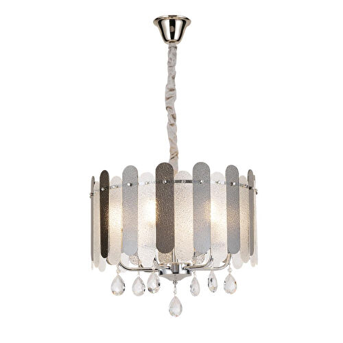 Apliqa Madera 50'lik Krom Füme Camlı Kristal Taşlı Avize