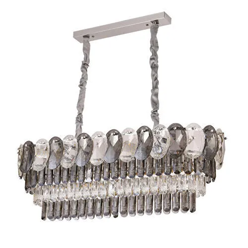 Apliqa Sento 80'lik Yemek Masası Üstü Sıralı Kristallli Avize