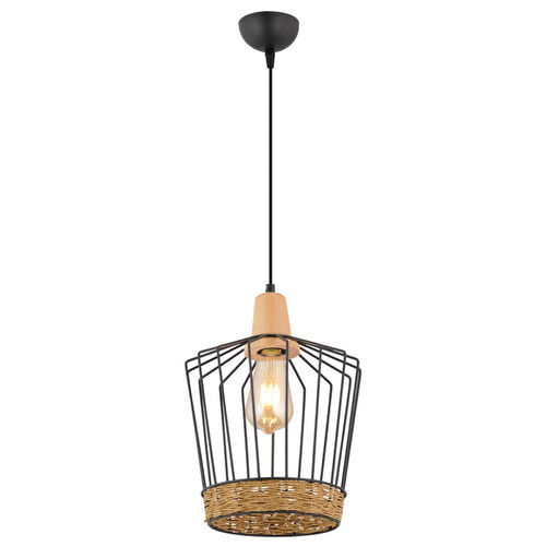 Apliqa Nairobi Tekli Siyah Telli Hasır Desenli Bohem Tarzı Yatak Odası, Koridor, Sarkıt Salon Avize