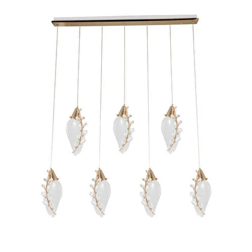 Apliqa Ardea 7'li Gold Sıralı Sarkıt Salon Led Avize Apliqa Ardea 7'li Gold Sıralı Sarkıt Salon Led Avize