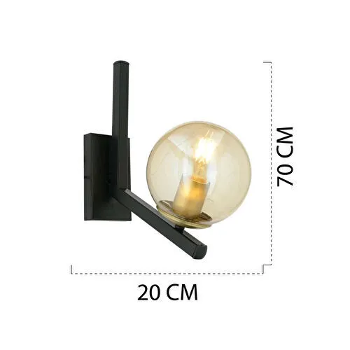 Apliqa Mikel Siyah Eskitme Duvar Lambası Yatak Odası-yatak Başı-banyo İçin Modern Aplik