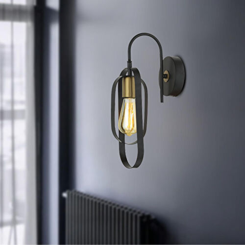 Apliqa Koza Siyah Eskitme Yatak Odası-yatak Başı,cafe,restoran Için Duvar Lambası Retro Retro Aplik