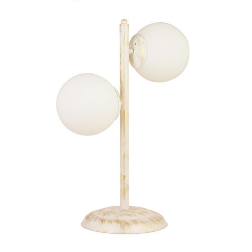 Apliqa Siena 2li Beyaz Boyalı Beyaz Camlı Masa Lambası Modern Tasarım -yatak Odası-salon Abajur Apliqa Siena 2li Beyaz Boyalı Beyaz Camlı Masa Lambası Modern Tasarım -yatak Odası-salon Abajur