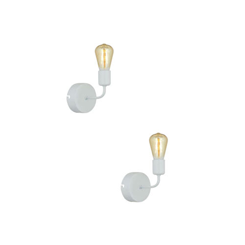 Apliqa Core Beyaz 2'li Aplik Seti Yatak Odası-yatak Başı,cafe,restoran Için Duvar Lambası